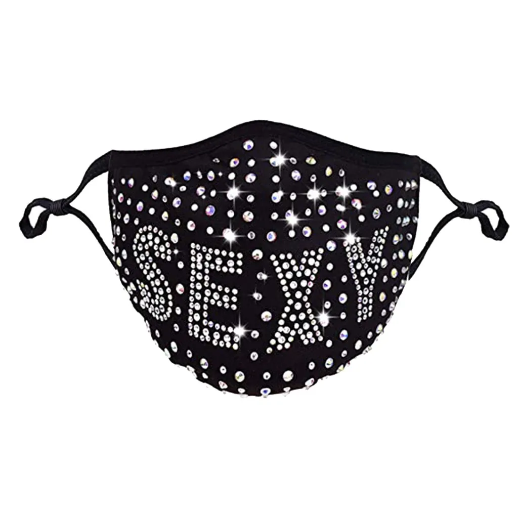 Многоразовая непромокаемая маска Стразы для Хэллоуина с кристаллами женщин