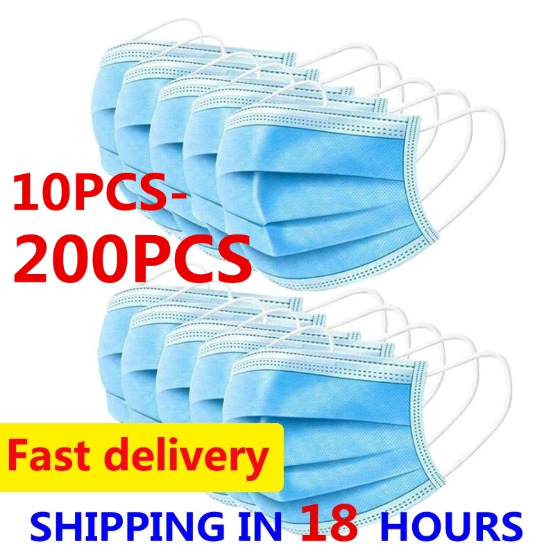 Маска одноразовая Нетканая с 3-слойным фильтром 10-200 шт. | Красота и здоровье