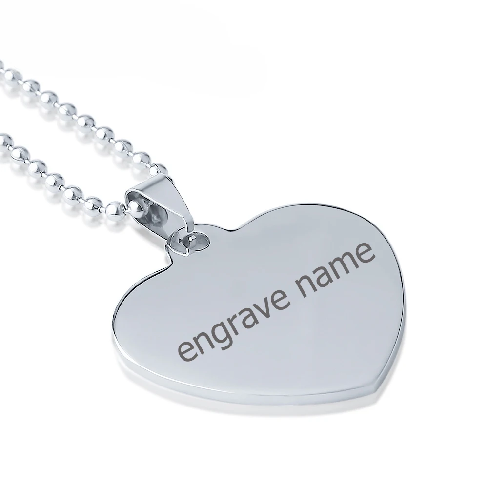Ожерелье из нержавеющей стали с подвеской в виде сердца для влюбленных надписью