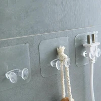 5pcs strong adhesive hook power plug socket hanger multi function self storage sticky hooks hooks wall wall holder mounted m5w9