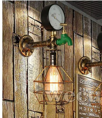 Copper no bulb Настенный светильник в стиле ретро, декоративный светильник для счетчика воды, Ретро винтажный настенный светильник для спальни, лестницы, кафе, коридора, прохода - Цвет абажура: Copper no bulb