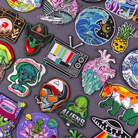 alien embroidered patches for clothing thermoadhesive patches outdoor adventure iron on patches on clothes stickers badges diy