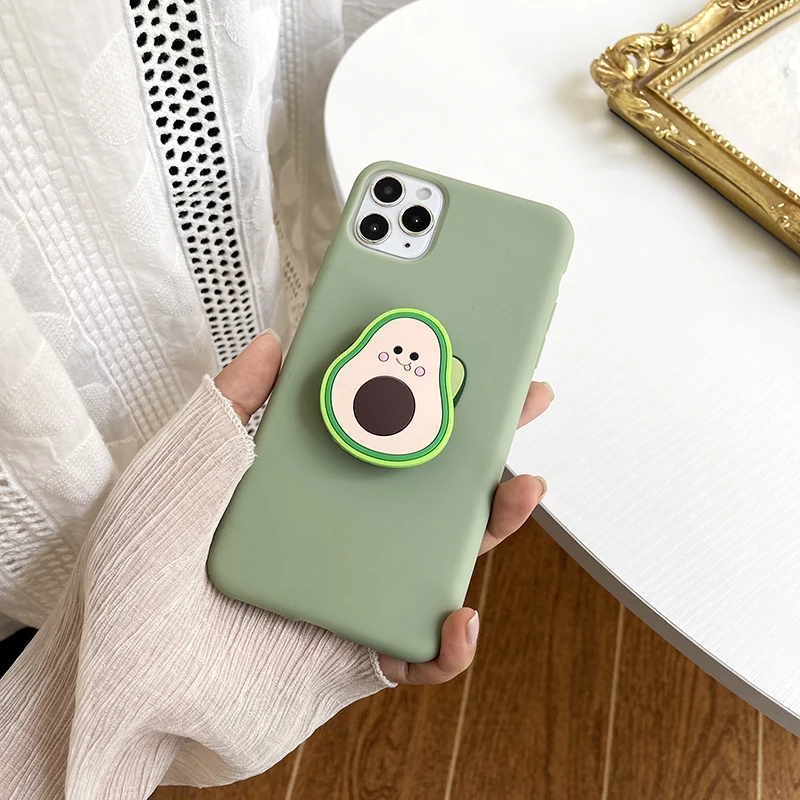 Qianliyao 3D cute cartoon fruit avocado Soft silicone phone case for iphone X XR XS 14 13 12 11 Pro Max 7 8 plus 6S Holder cover
