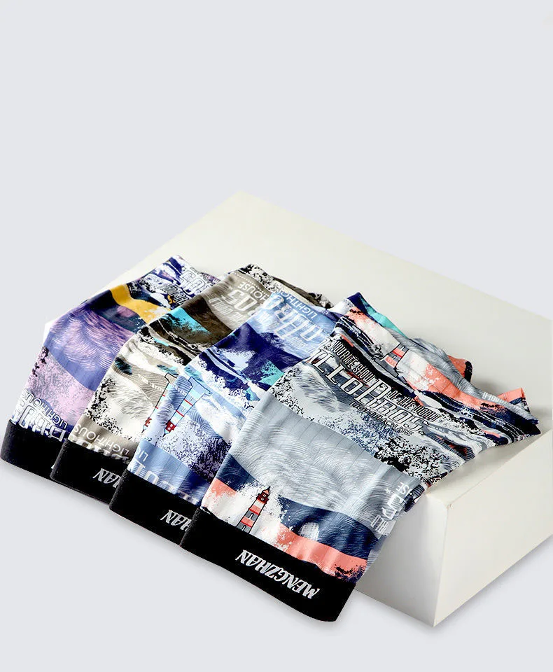 8 Pieces Men's Underwear Printed Boxing Underwear Men's Boxing Underwear Men's sexy Fashion Shorts L-4XL