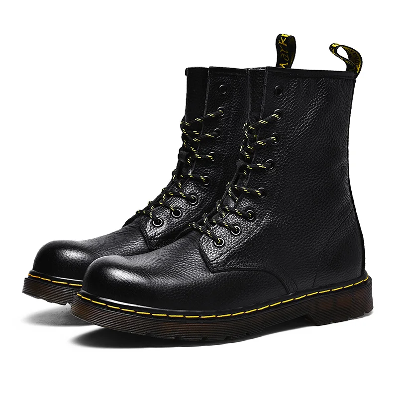 Новые мужские ботинки Martins из натуральной кожи Высокие модные теплые зимние