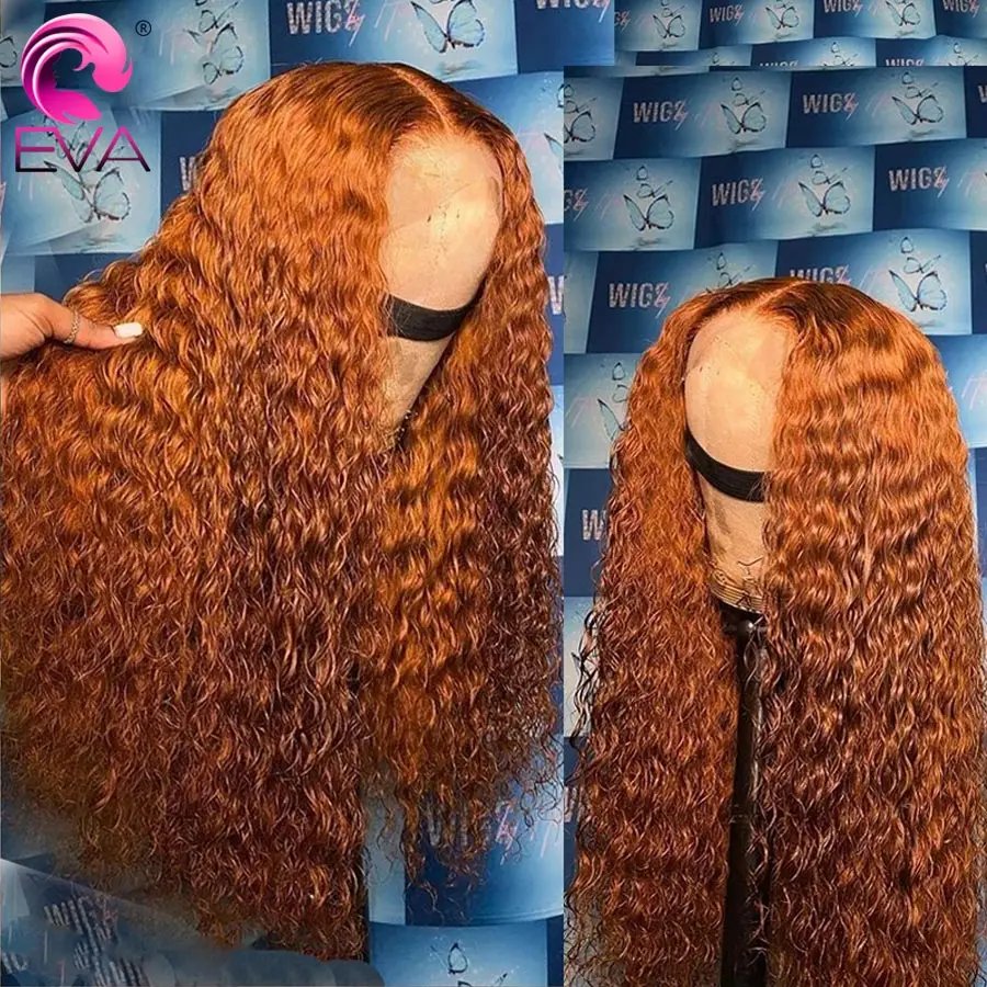 Парик из апельсинового имбиря на сетке спереди парик 4x4 цветные вьющиеся