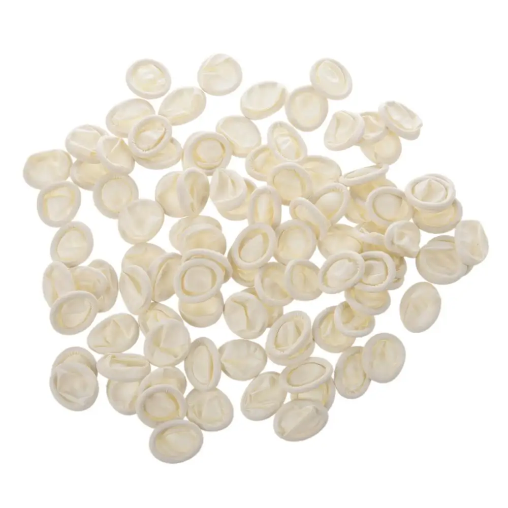 LadyMisty 1 упаковка натуральные резиновые белые перчатки для пальцев маникюрные