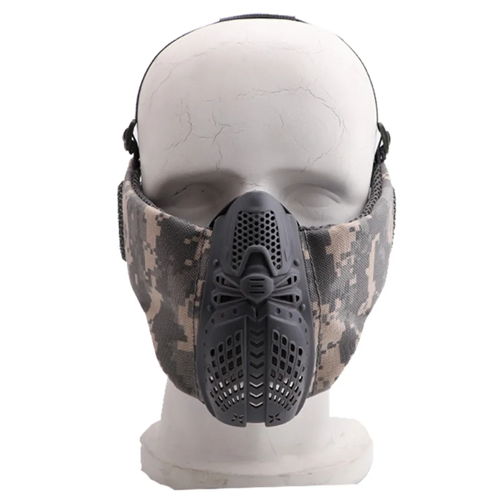 Автоматическая тактическая полумаска для страйкбола защиты лица при езде на