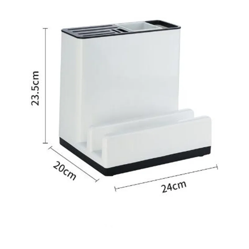 

Knife Holder Multi-Function Utensil Block Storage Box PP Flatware Spoon Fork Drainer Kitchen Organizer