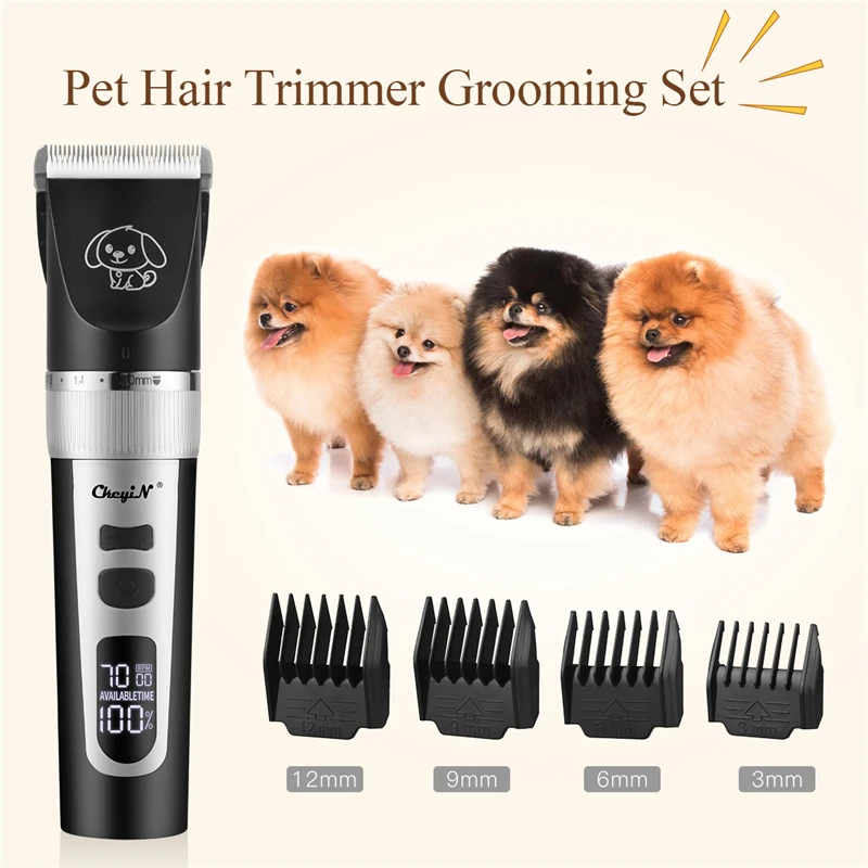 

Cceyin профессиональный триммер для волос Машинка для стрижки домашних собак перезаряжаемый электрический триммер для бороды стрижка машина ...