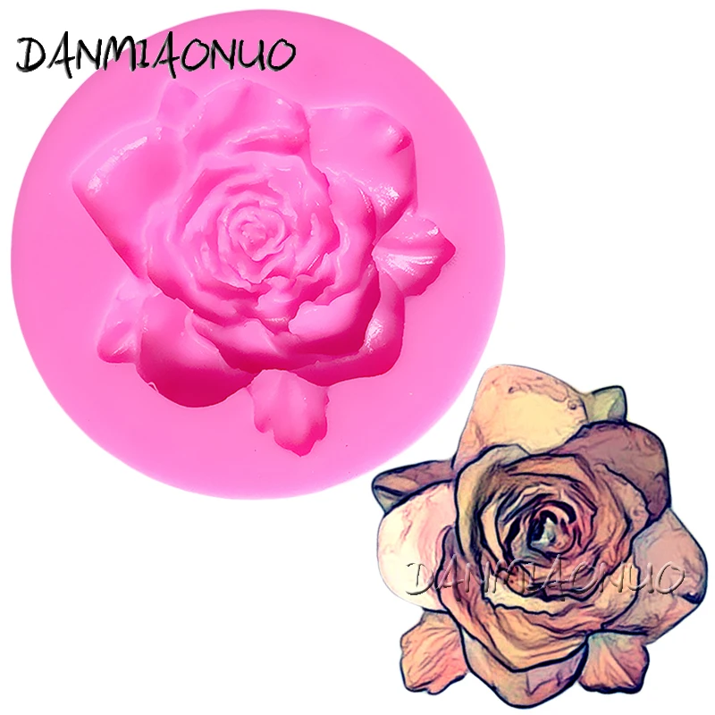 

DANMIAONUO A0108028 Rose Flower Forma De Silicone Para Bolo Cake Mold Silicon Confectionery Tools Soap Making Supplies