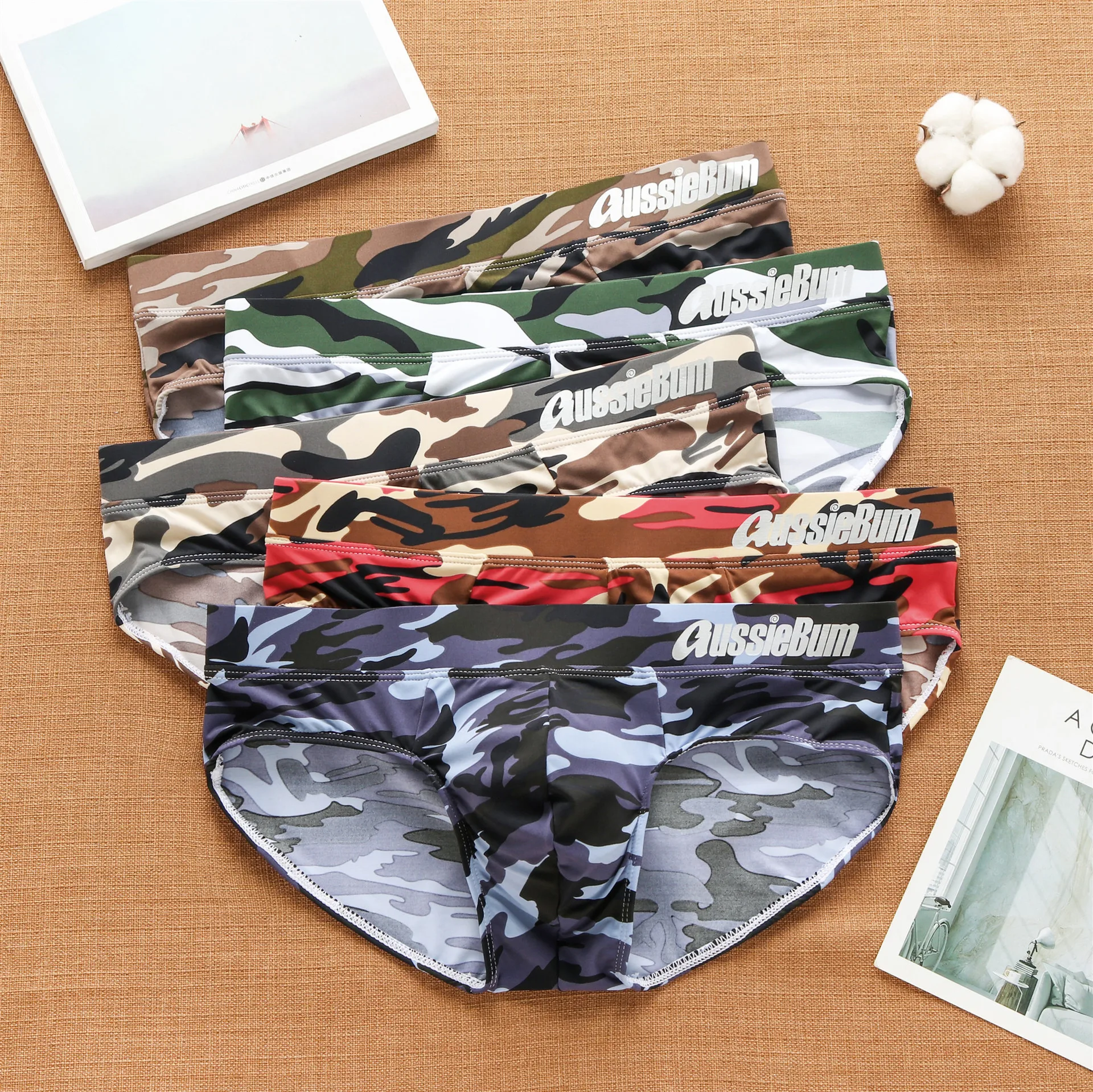 Brand Men's Underwear Cool Summer Camouflage Personality Low Waist Sexy Close-Fitting Comfortable Briefs Underpants For Men's
