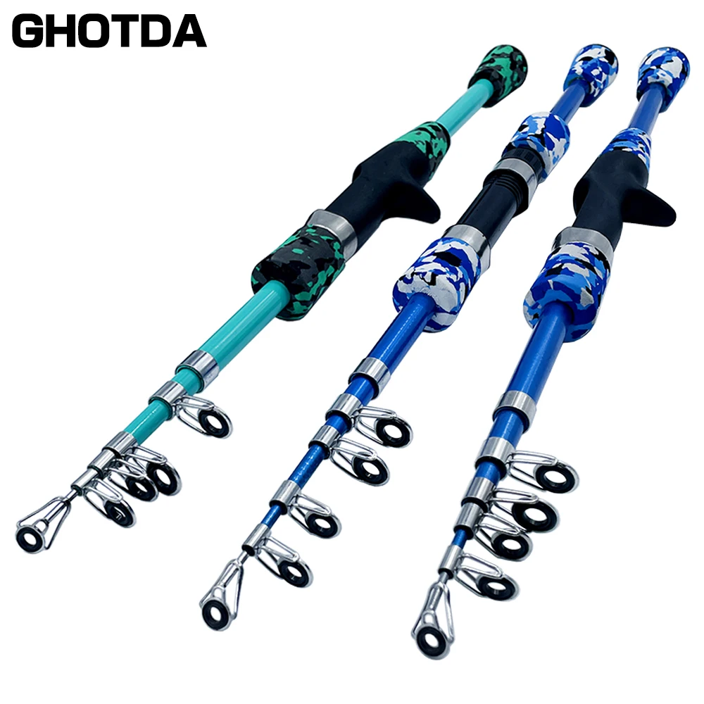 High Quality Telescopic Fishing Pole Portable Carp 13m 1.5m 1.8m Camouflage Spinning Casting Handle Fishing Rod