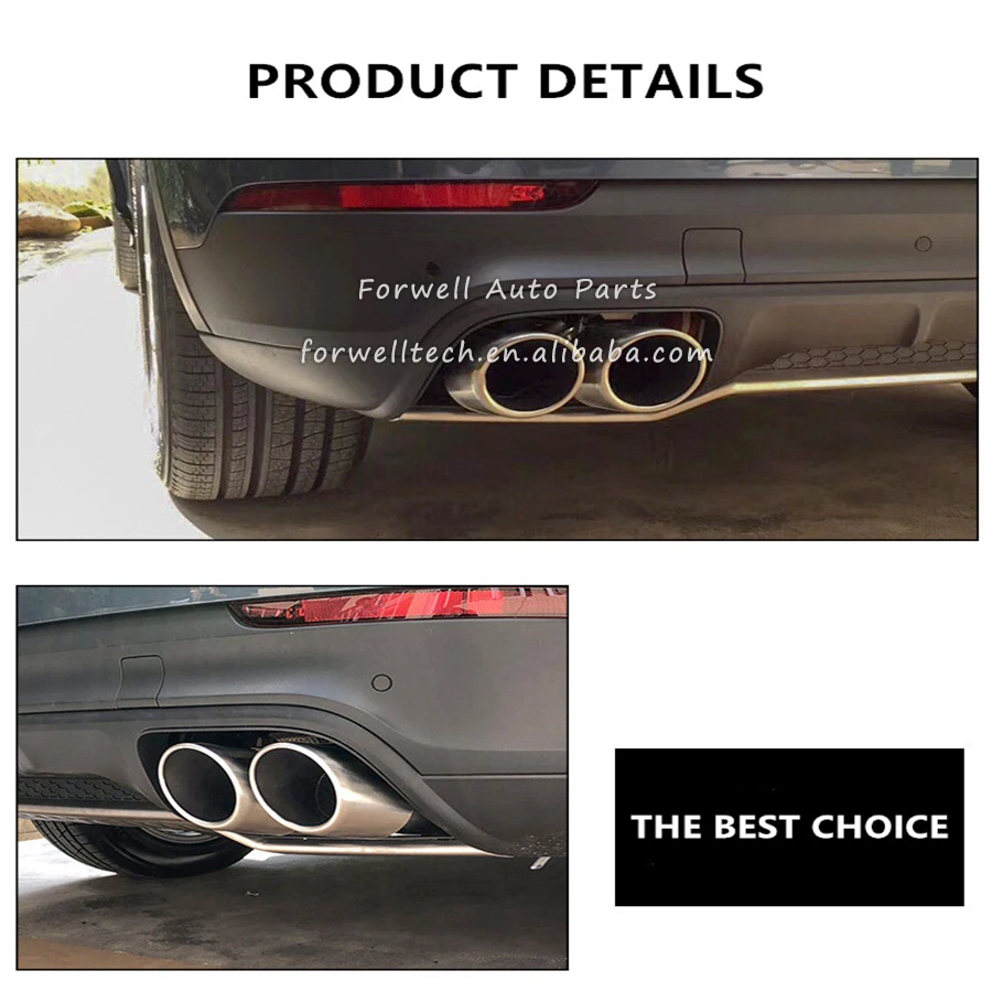 

Top Titanium Car Exhaust Tail Pipe Dual High Quality Stainless Steel Muffler Tip For Porsche Macan