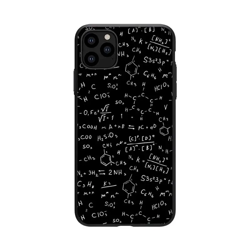

Physics Chemical Mathematics Phone Case For Black-Iphone 5s 6 6s 7 8 11 12 X Xs Xr Pro Plus Max Mini Fundas Cover