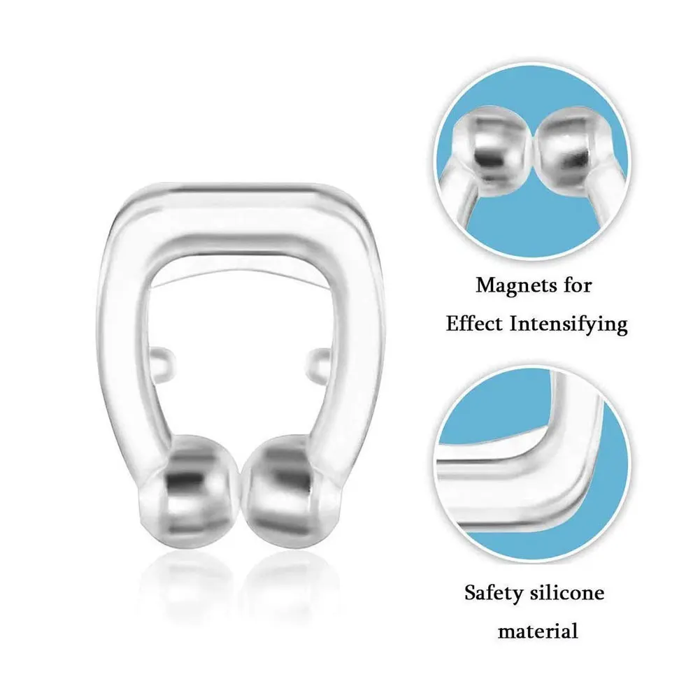 

Silicone Magnetic Anti Snore Stop Snoring Nose Clip Sleep Tray Sleeping Aid Apnea Guard Night Device with Case