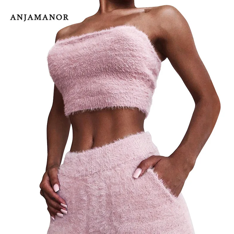 ANJAMANOR/сексуальный комплект из 2 предметов женская одежда без бретелек