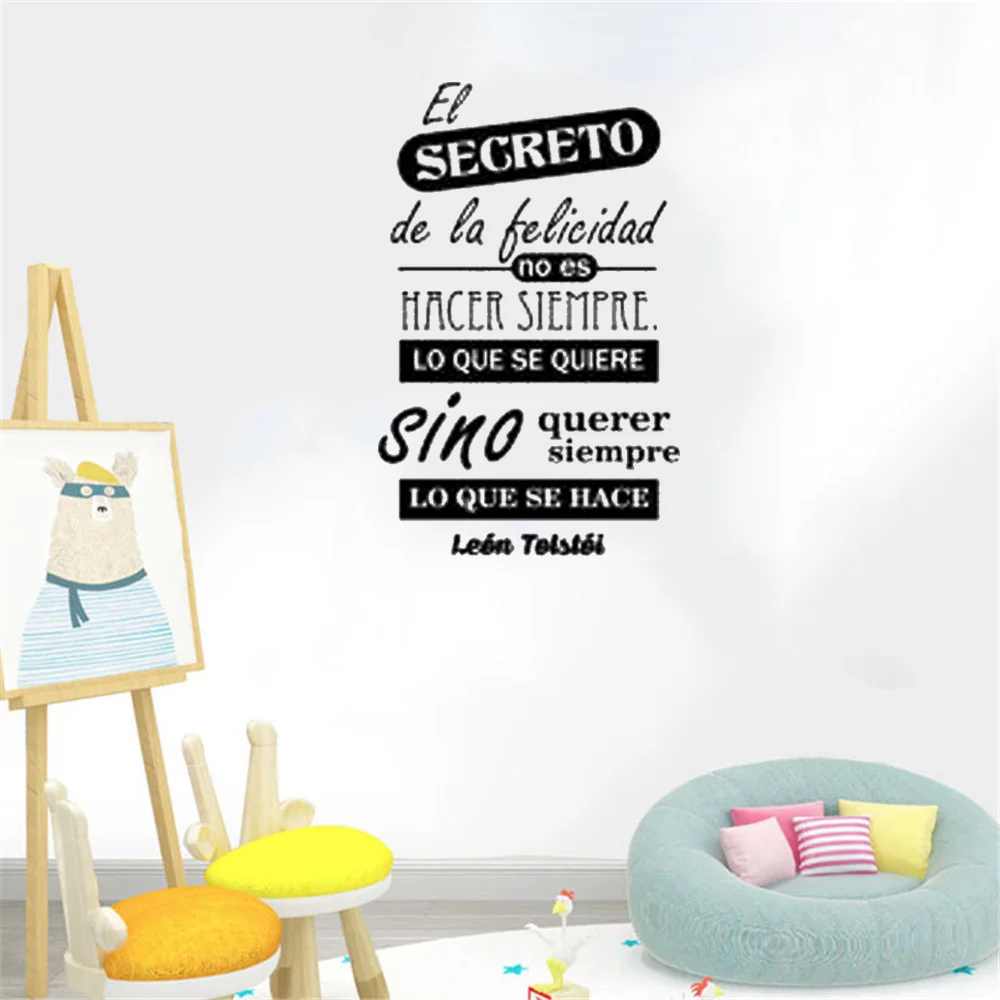 

Spanish quotes Wall stickers El Secreto wall decal home decoration for living room bedroom vinyl art mural RU4071