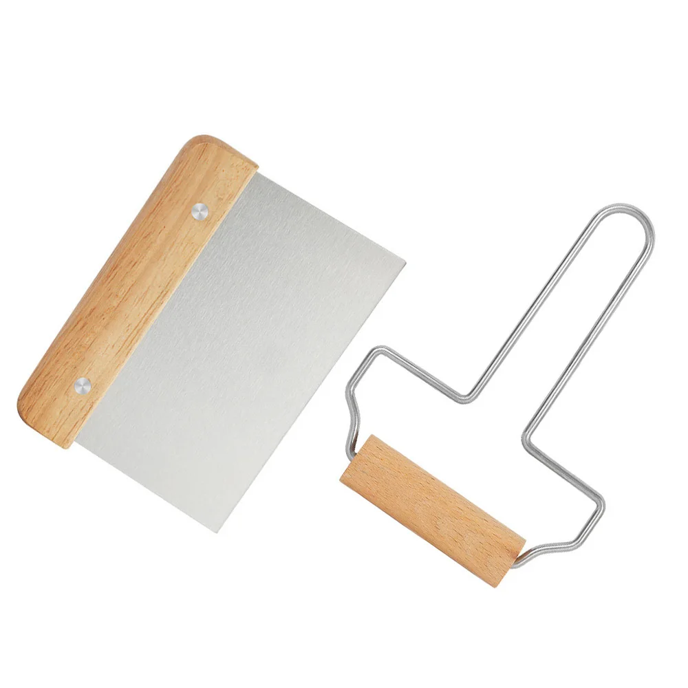 2Pcs Stainless Steel Rolling Pin Dough Cutter Kitchen Supply Kit (Assorted Color) |
