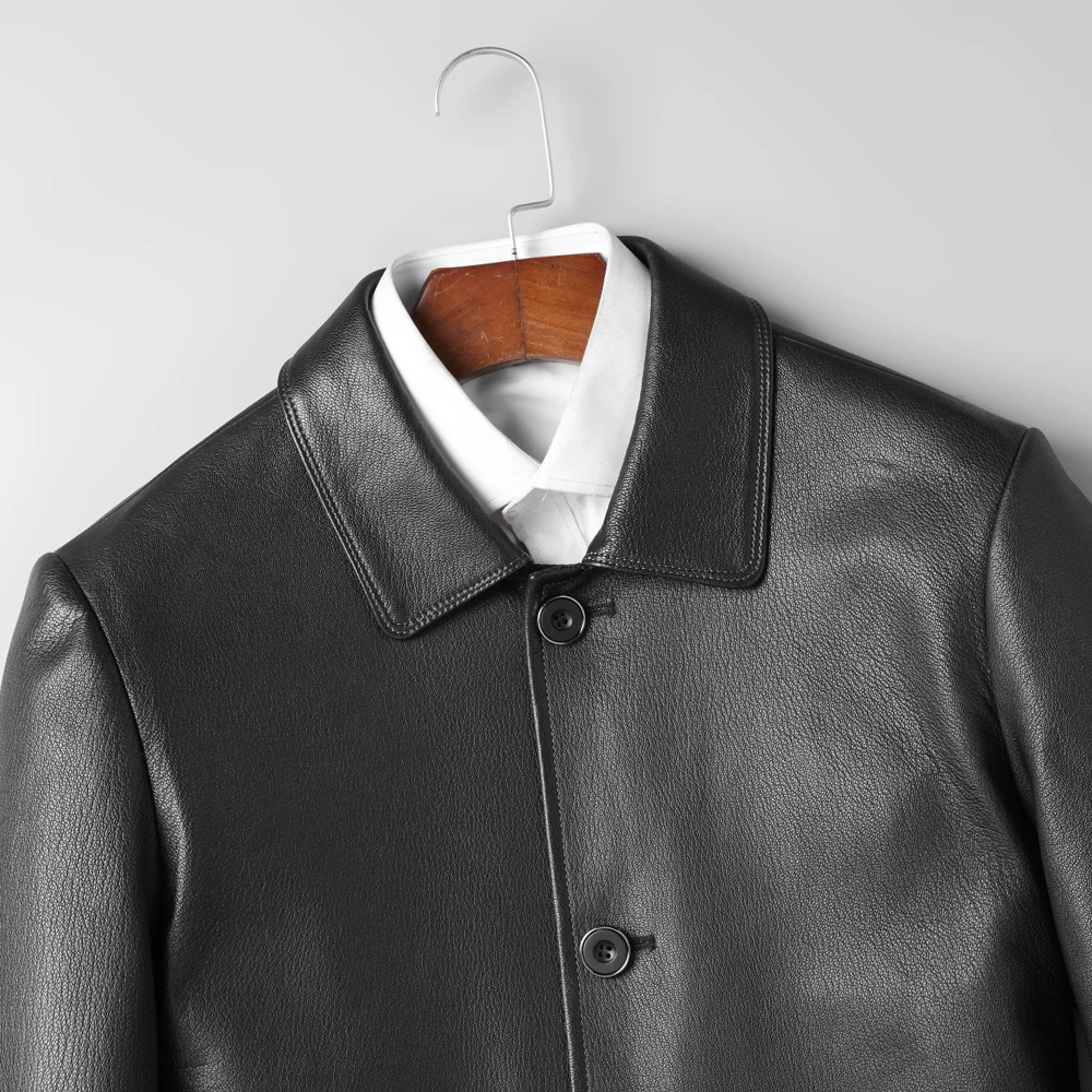 Куртка мужская из натуральной козьей кожи деловой приталенный пиджак роскошная