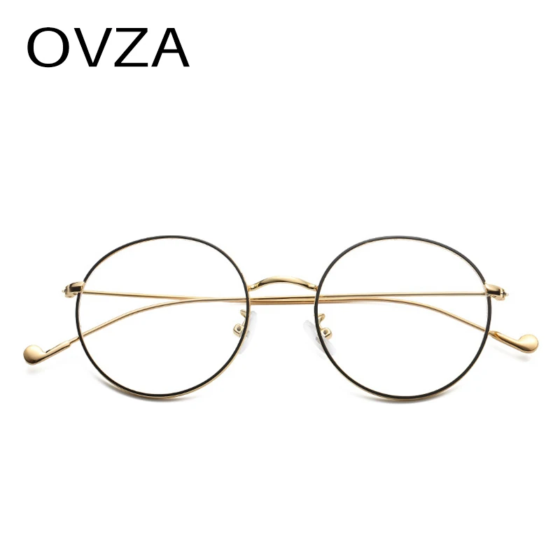 Очки OVZA в круглой оптической оправе с прозрачными металлическими линзами для