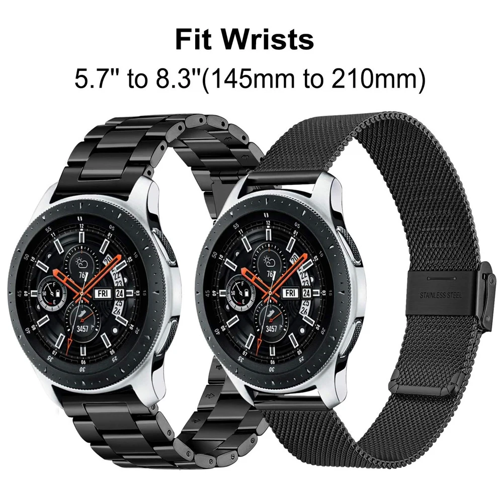 Ремешок Миланская петля из нержавеющей стали для Samsung Galaxy Watch 46 мм/Gear S3 22 мм 20 active 2