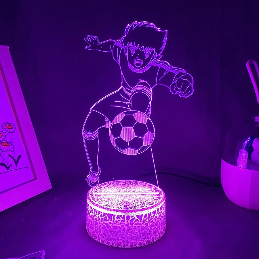 3D Светодиодная аниме-фигурка капитана Цубаса неоновый ночник Otaku рождественский