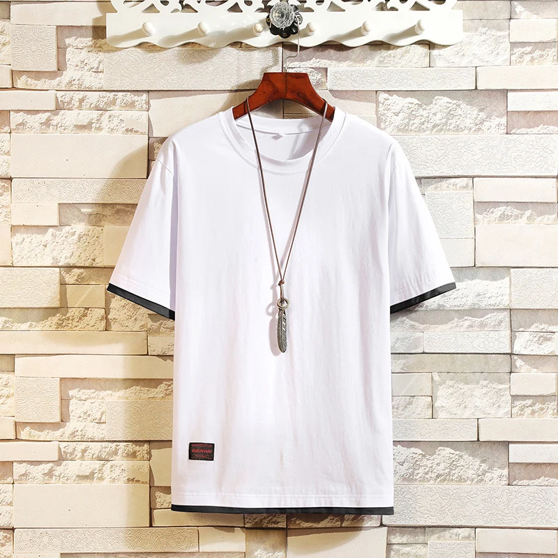 SingleRoad Man's T-Shirt Men 2020 Summer Top Harajuku Solid Tees Oversized Japanese Streetwear T Shirt Cotton Tshirt Male | Мужская