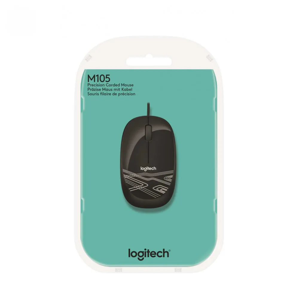 Мышь Logitech M105 Black (черная с рисунком оптическая 1000dpi USB 1.5м 3 кнопки)|Мыши| |