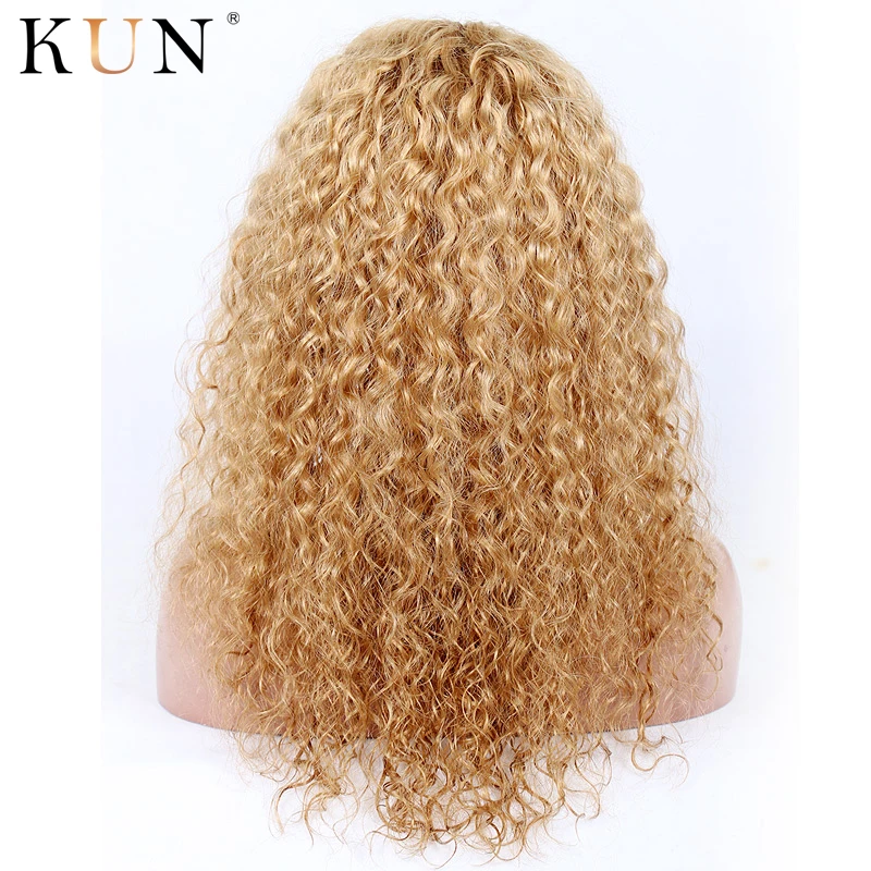 #27 Клубника блонд Омбре кружева передние человеческие волосы парики волна воды