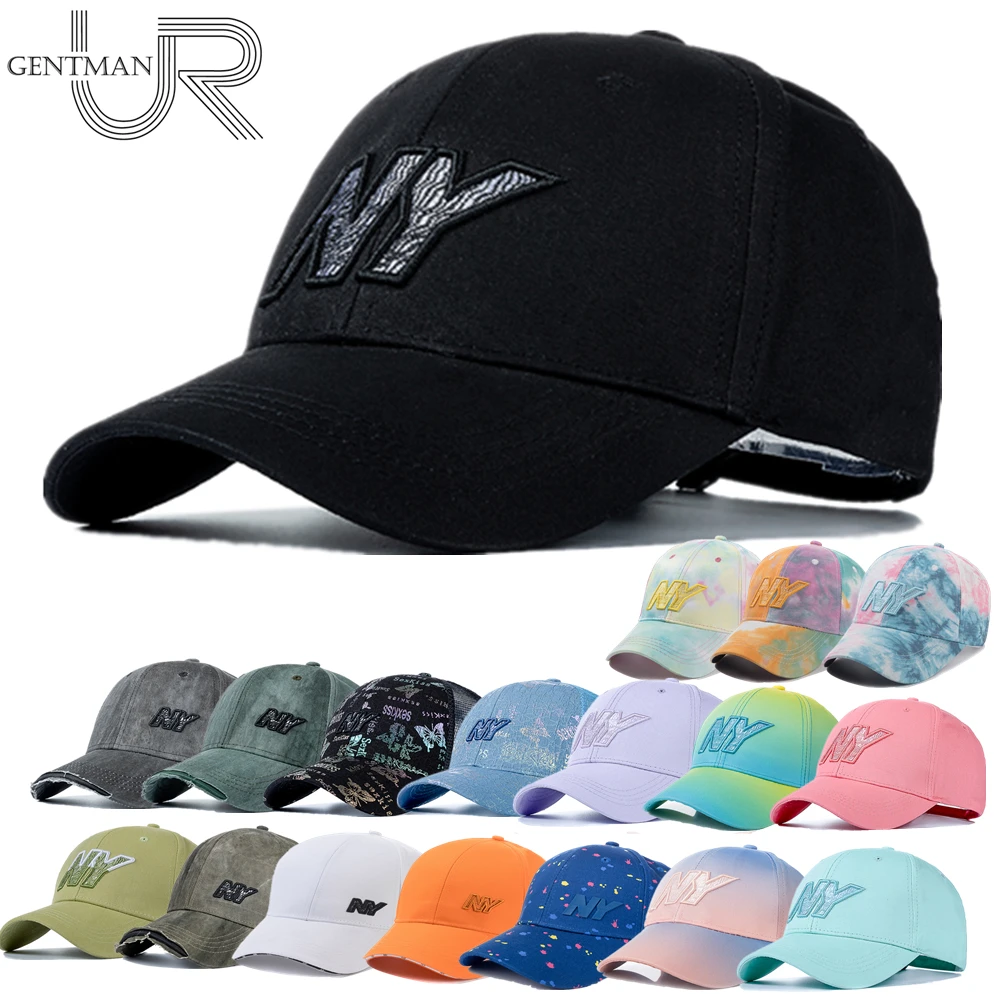 Unisex Cotton Cap For Women Men 62 Colors Fashion NY Embroidered Baseball Cap Tie-dye Plain Adjustable Outdoor Streetwear Hat