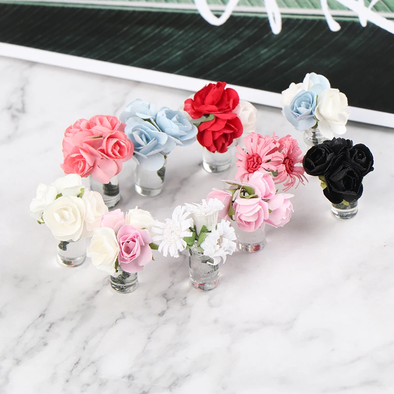 

3 шт., масштаб 1:12, искусственное растение, цветок, украшение для сада, кукольный домик, игрушка, модель бонсай, кукольный домик, мебель