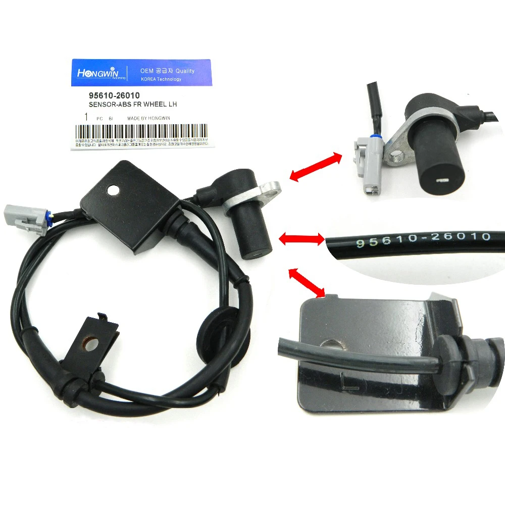 Один комплект 4 шт. ABS Датчик скорости колеса подходит для 01 06 Hyundai Santa Fe 4WD 95620 26010 95610