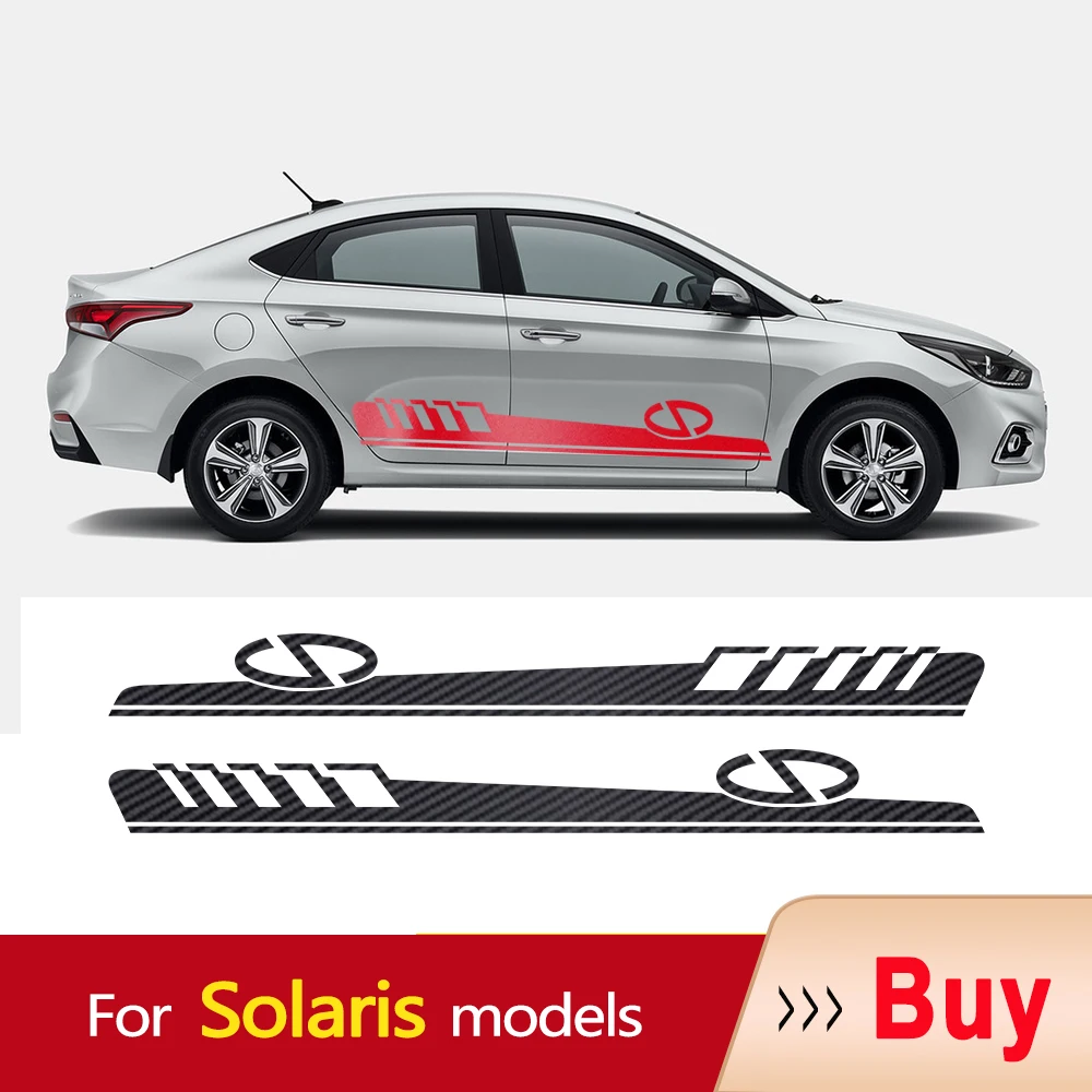 

Car Side Stickers Body Stripes Vinyl Decal For Hyundai Solaris 1 RBr 2 HCr Auto accessories for girls Car styling decoration