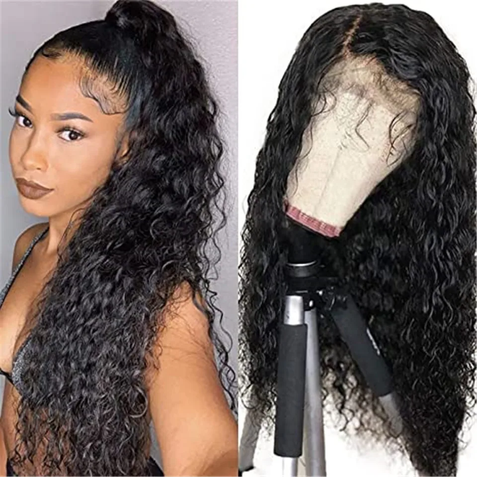 

Glueless Water Wave Wig Pre Plucked 13x4 Lace Frontal Wig HD Transparent Human Hair Wigs For Women 30" 40" Curly Human Hair Wig