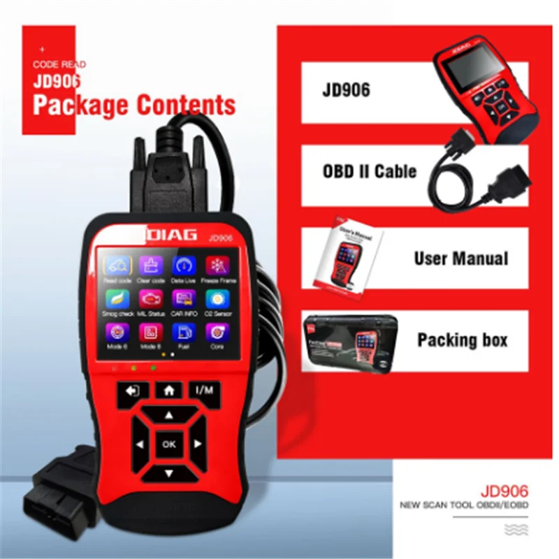 Профессиональный автомобильный диагностический инструмент Jdiag JD906 JD906S