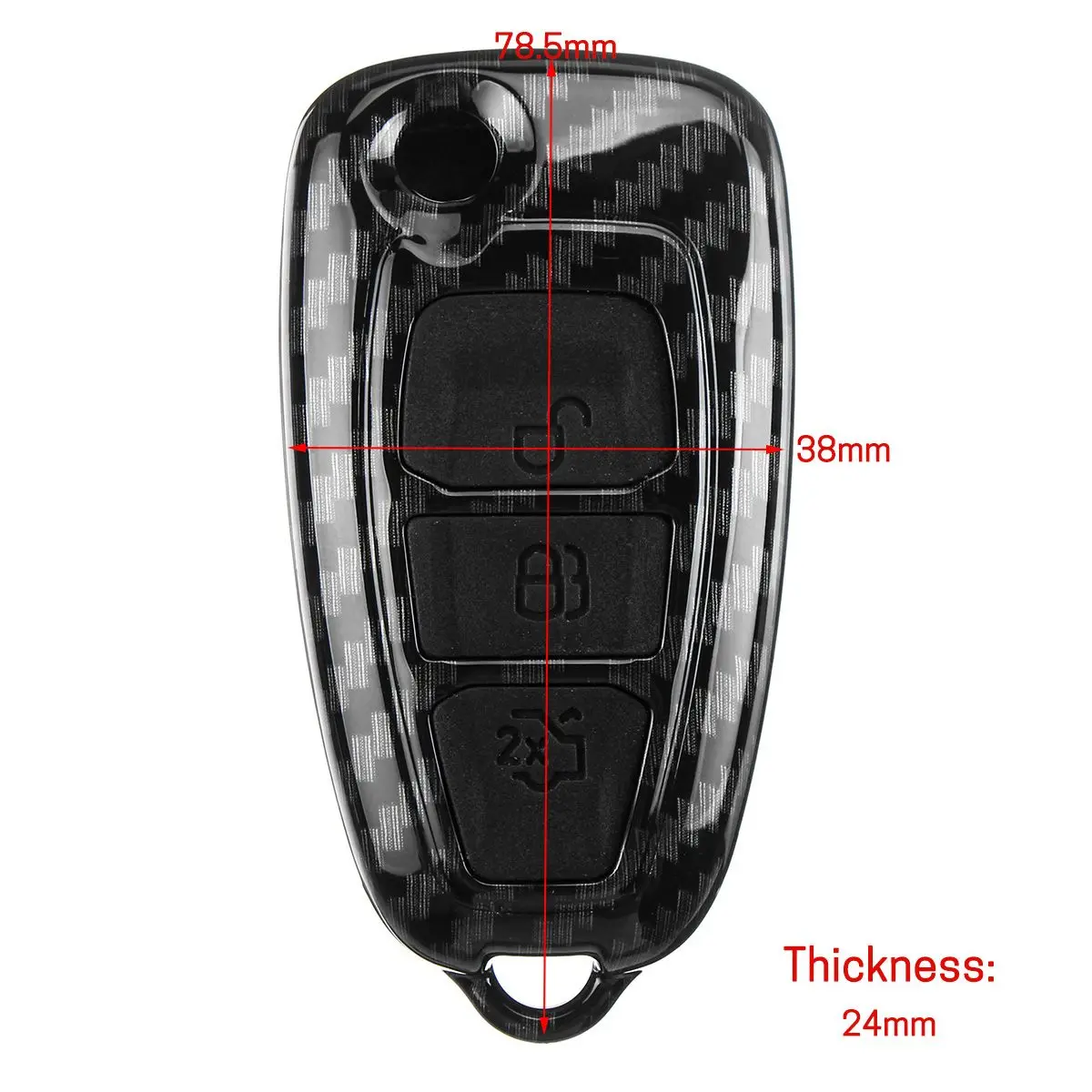 Автомобильный чехол для ключей с 3 кнопками из углеродного волокна защитный Ford
