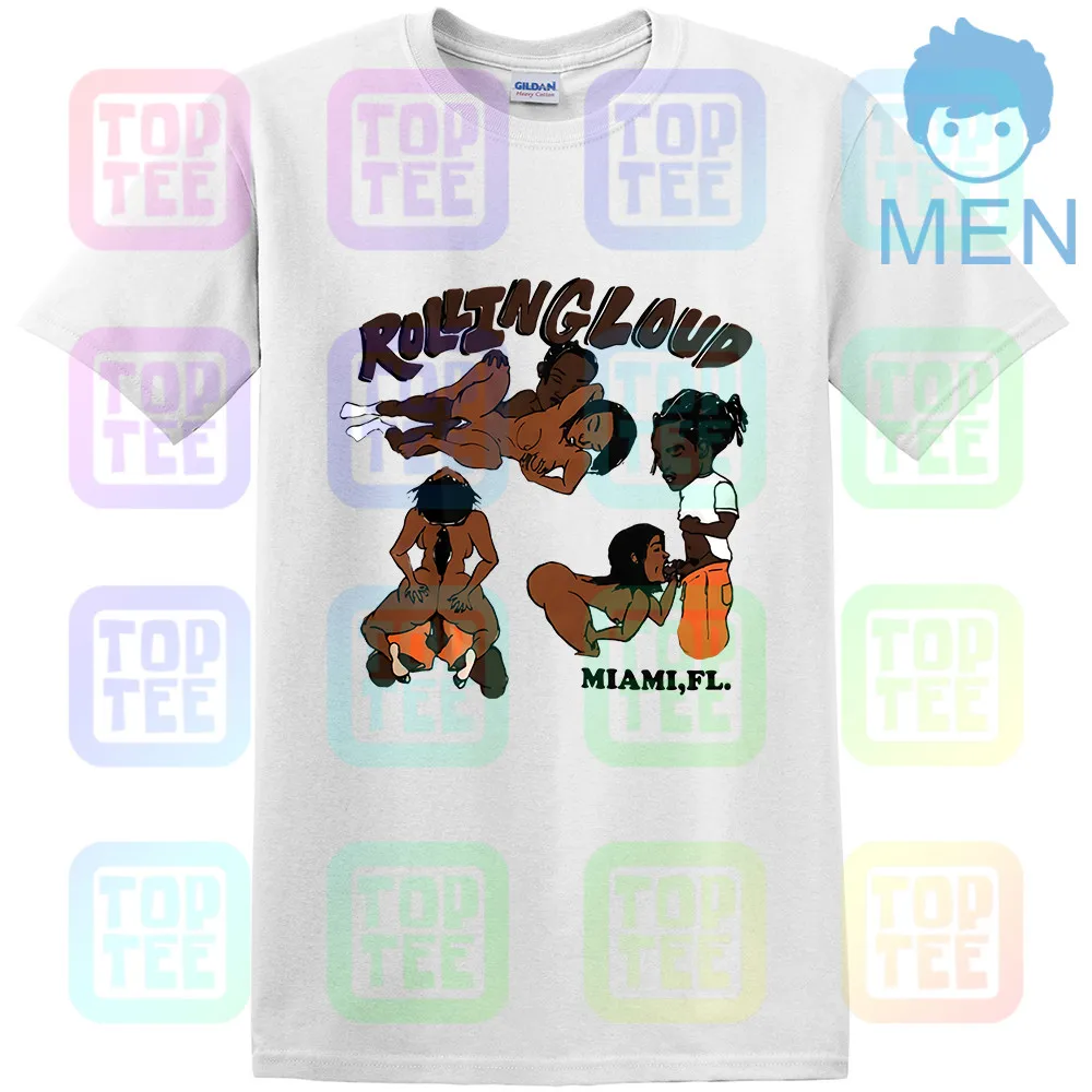 MEN-WHITE Футболка AWGE Asap Rocky Rolling Loud - Цвет: MEN-WHITE
