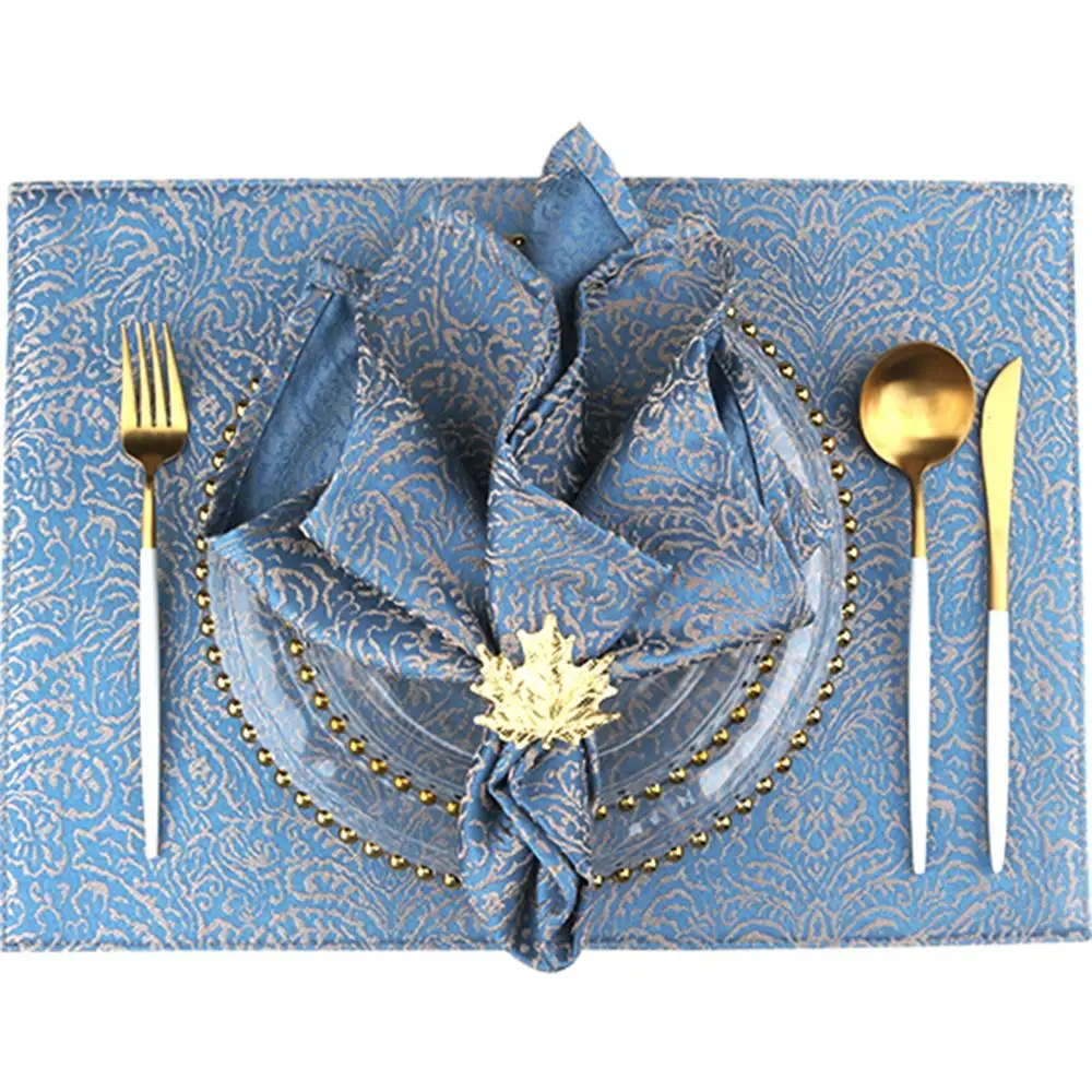 

1PC Polyester 46cm Square Table Cloth Napkins For Wedding Birthday Decoration Colored Napkin Fabric Embroidered