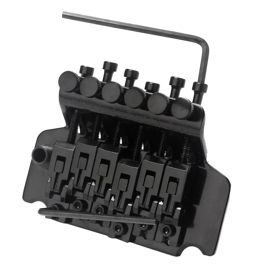 

6-струнная гитара с двойной блокировкой, запчасти для моста для электрической гитары Tremolo, черные