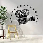 Кино, Виниловая наклейка на стену, художественная пленка для кинотеатра для дома, детской комнаты, камеры, настенная наклейка, hj217