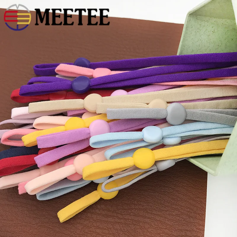 

100pcs 5mm Colorful Elastic Bands Adjustment Silicone Buckle Button Ear Rope Stretch Cords Rubber Strap DIY Sewing Accessories