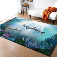 sea animals dolphin shark sea turtle mermaid rug home carpet area rug large rugs for bedroom rug for living room kids room rug