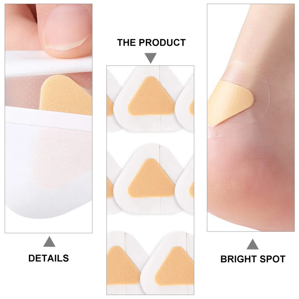 

1 Set 24pcs Non-slip Heel Stickers Triangle PE Adhesive Stickers (Khaki)