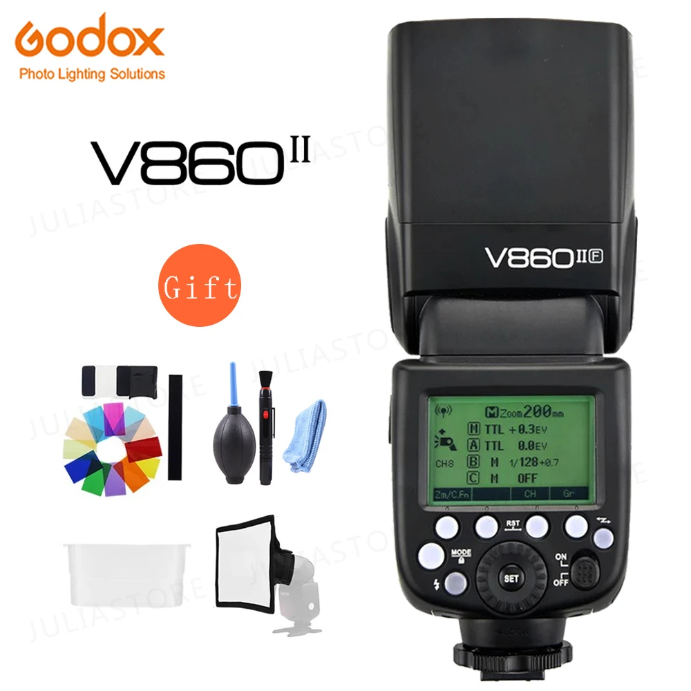 Godox V860II F GN60 TTL HSS 1/8000S литий ионный аккумулятор Speedlite 2 4G Беспроводная X система