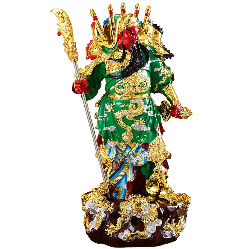 Окрашенная статуя Гуань гонг из смолы скульптура украшения статуэтка Будды