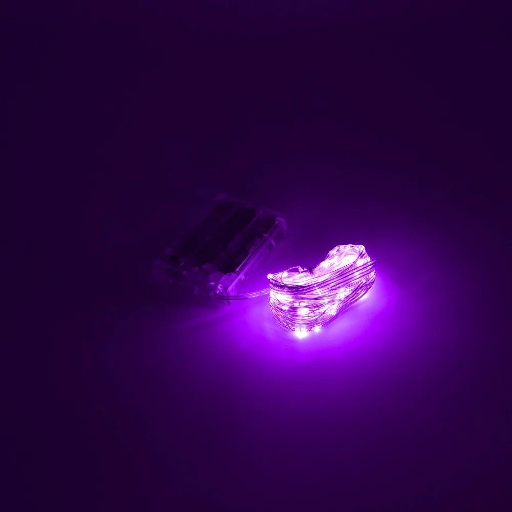 Горячая 3AA Батарея питание гирлянда 10 м 100 светодиоды LED Серебряный Цветной Медный