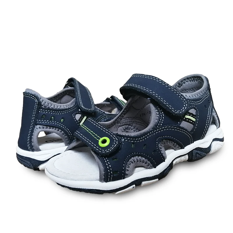 Новинка 1 пара детских пляжных сандалий из натуральной кожи для мальчиков