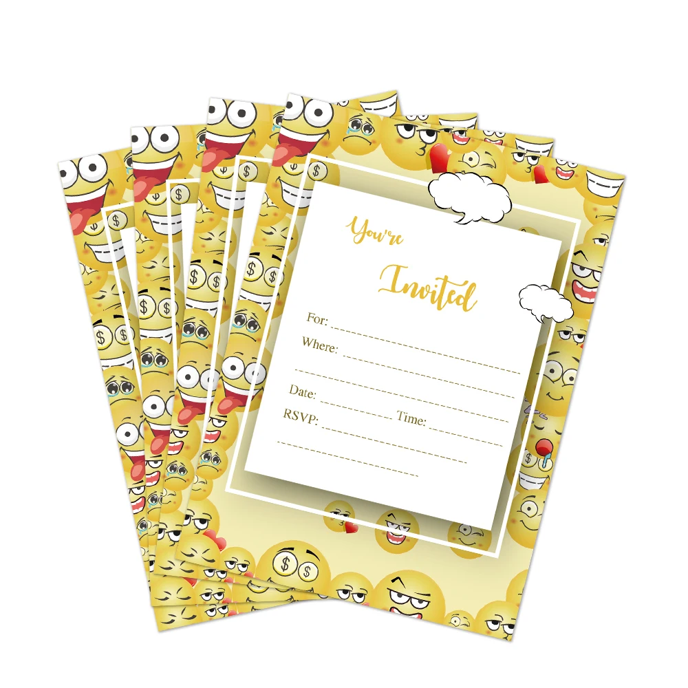 10 шт. милые Мультяшные Пригласительные открытки с надписью День рождения