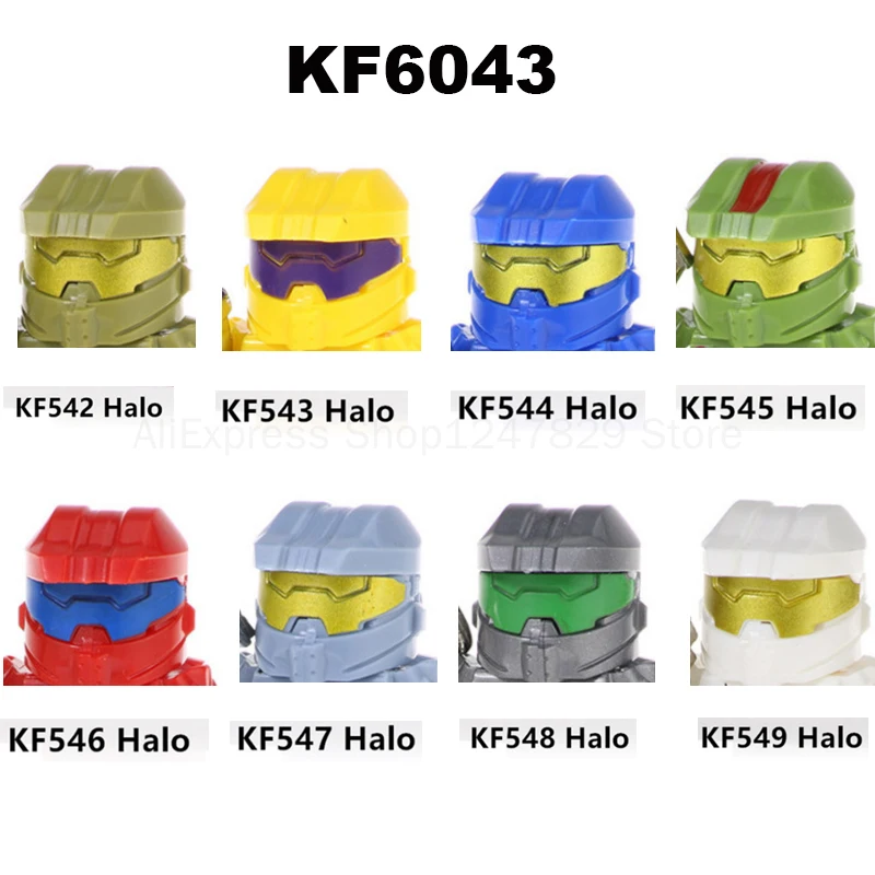 

2021 Movies With Real Metal Weapon Series Halo Spartan Solider Action Warrior Building Blocks For Children Gift Best Toys